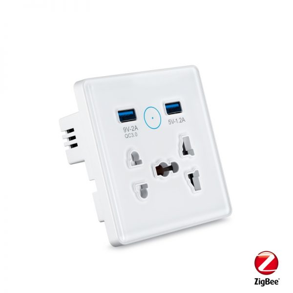 Universal ZIGBEE SMART SOCKET WITH 2USB PORTS