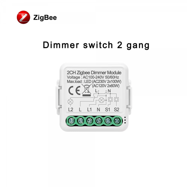 Zigbee 1/2Gang Dimmer Smart Switch Module - Image 3