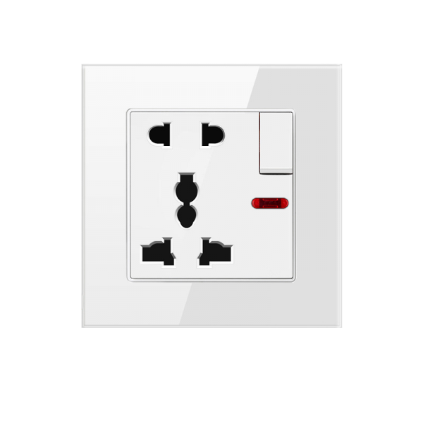 Glass 1gang 5pin Wall Socket - Image 2