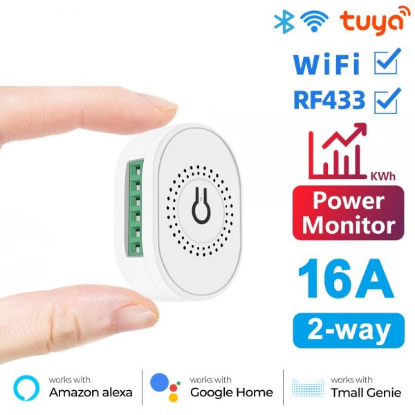 Power Monitor 16A Tuya WiFi RF433 Smart Switch Module