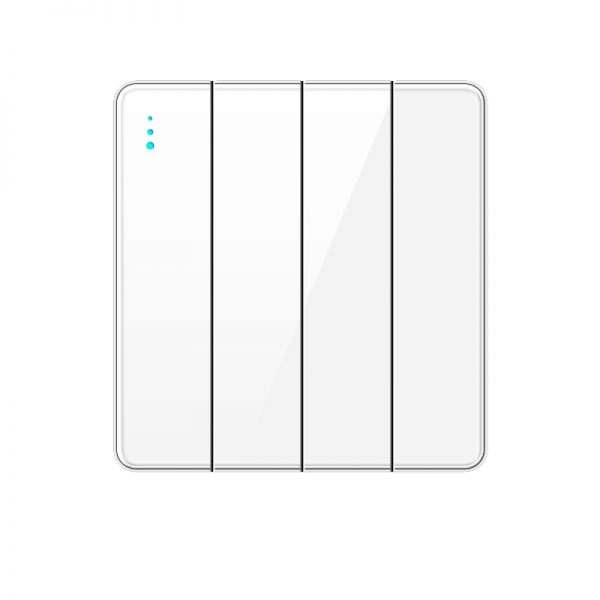 Tempered Glass 4gang 1way Wall Switch