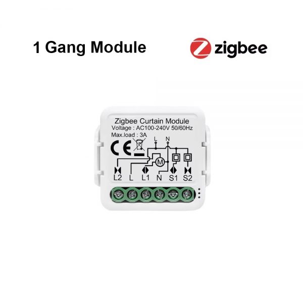 3A 1/2Gang Smart Zigbee Curtain Switch Module - Image 2