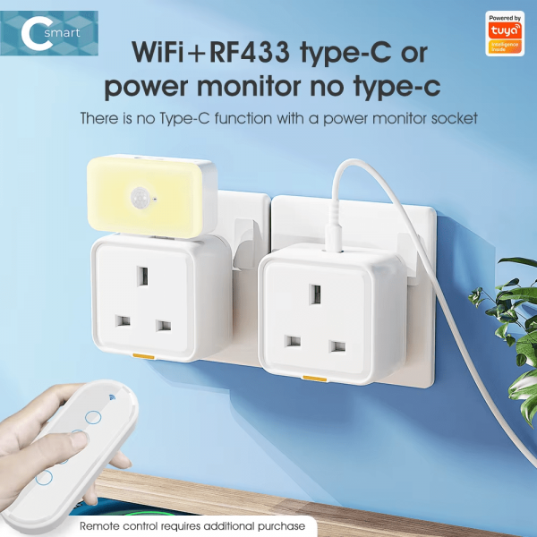 Type C 16A WiFi RF433 Tuya Smart Home Plug UK Socket - Image 3