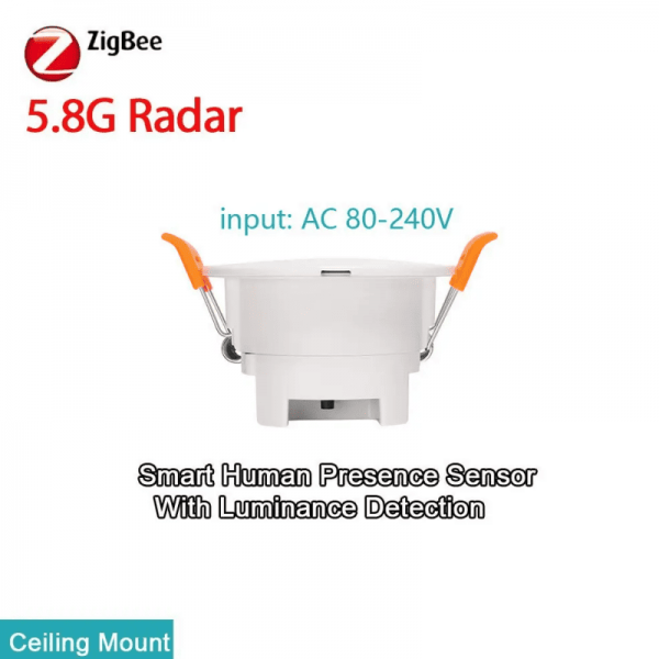 WiFi Zigbee Motion PIR Sensor 5.8G/24G Radar Ceiling Human Presence Detector - Image 2