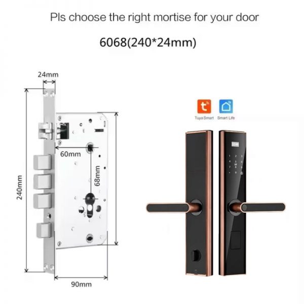 TUYA WIFI Smart Door Lock with Fingerprint - Image 2