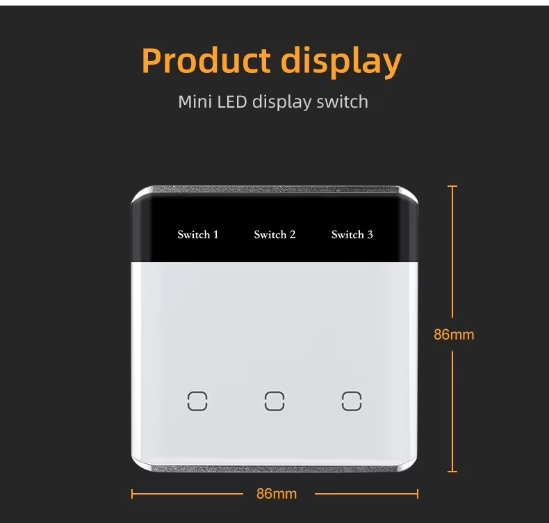 curved glass with LED display switch