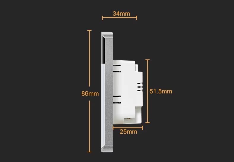 curved glass with LED display switch