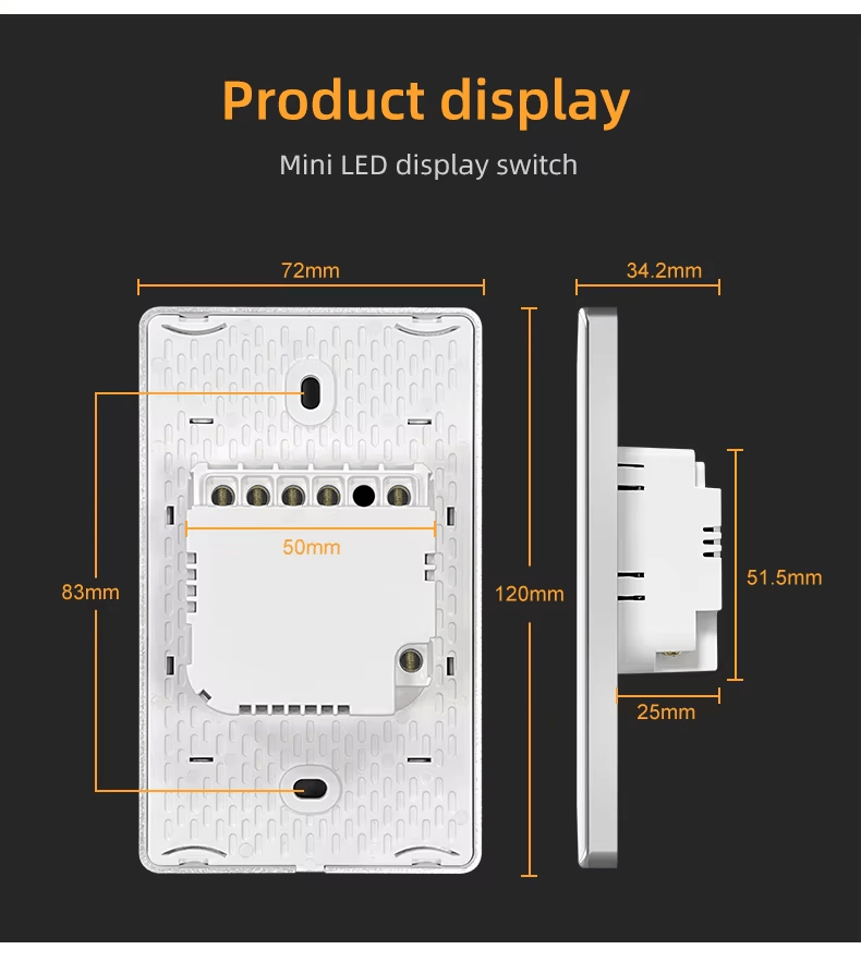 US curved glass with LED display switch