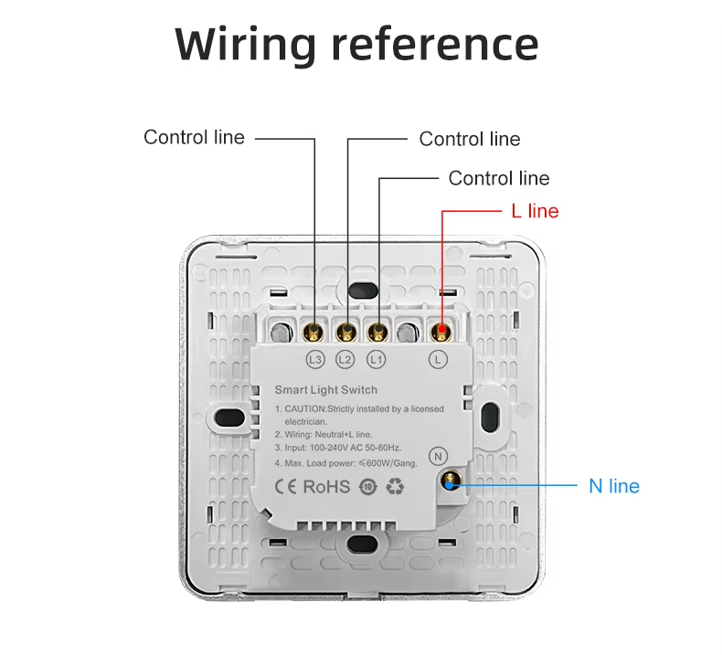 curved glass with LED display switch