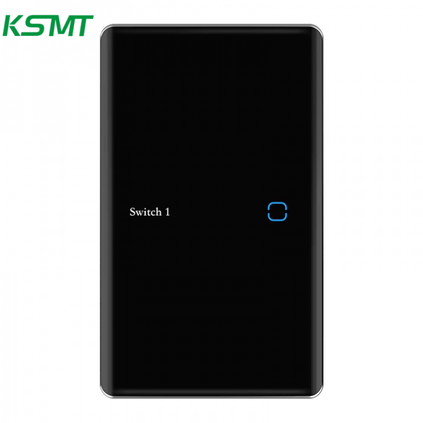 1gang US curved glass with LED display switch