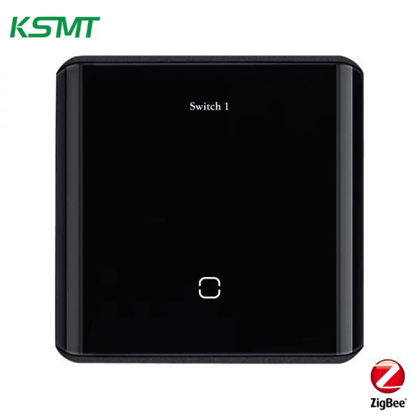 zigbee 1gang curved glass with LED display switch