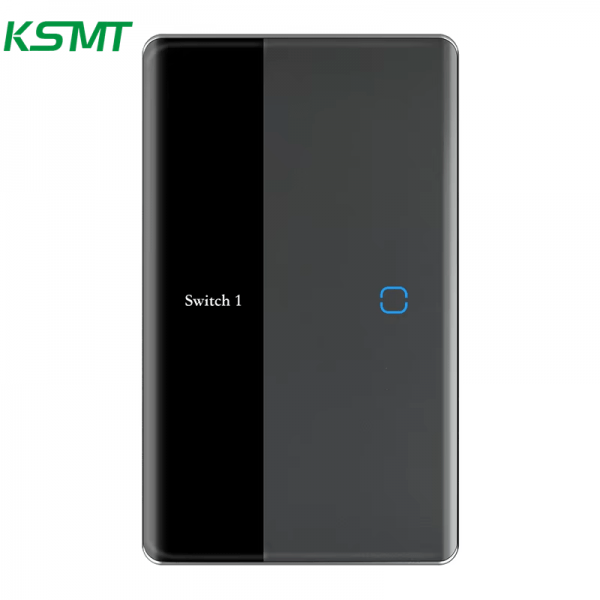 1gang US curved glass with LED display switch