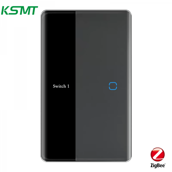 1gang US curved glass with LED display switch