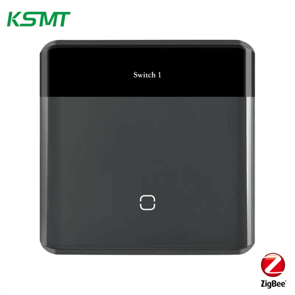 zigbee 1gang curved glass with LED display switch