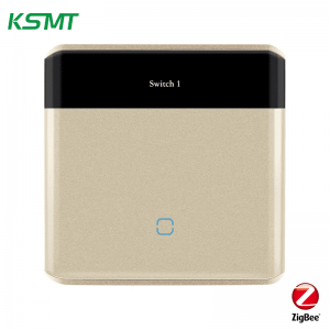 zigbee 1gang curved glass with LED display switch