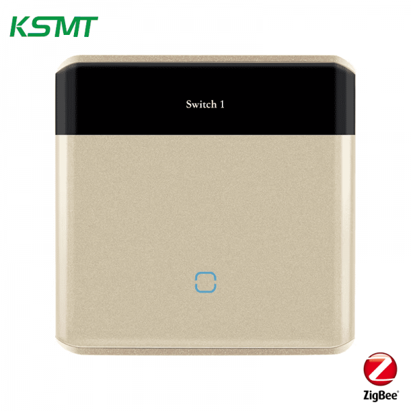 zigbee 1gang curved glass with LED display switch