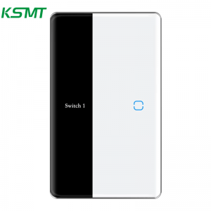 1gang US curved glass with LED display switch