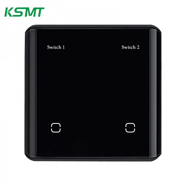 2gang curved glass with LED display switch