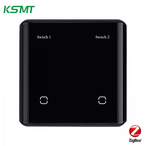 zigbee 2gang curved glass with LED display switch