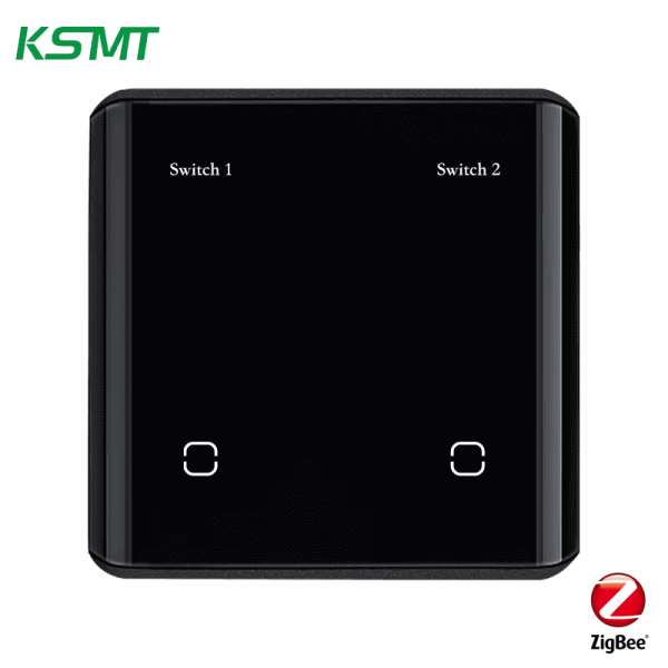 zigbee 2gang curved glass with LED display switch