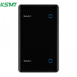 2gang US curved glass with LED display switch