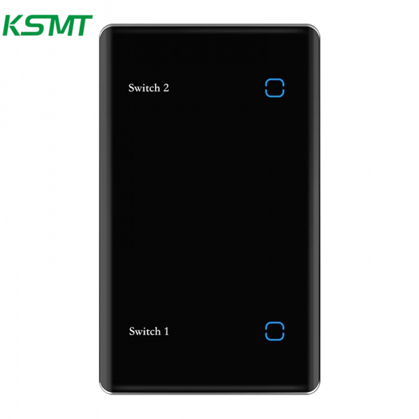 2gang US curved glass with LED display switch