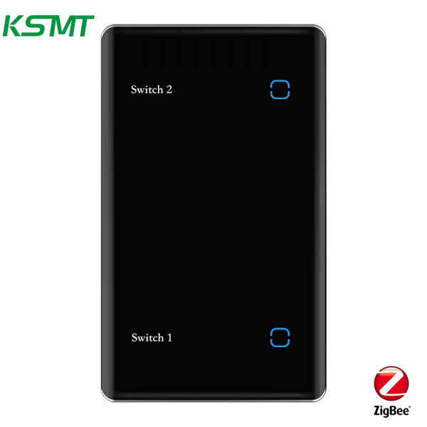 2gang US curved glass with LED display switch