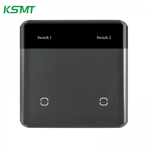 2gang curved glass with LED display switch