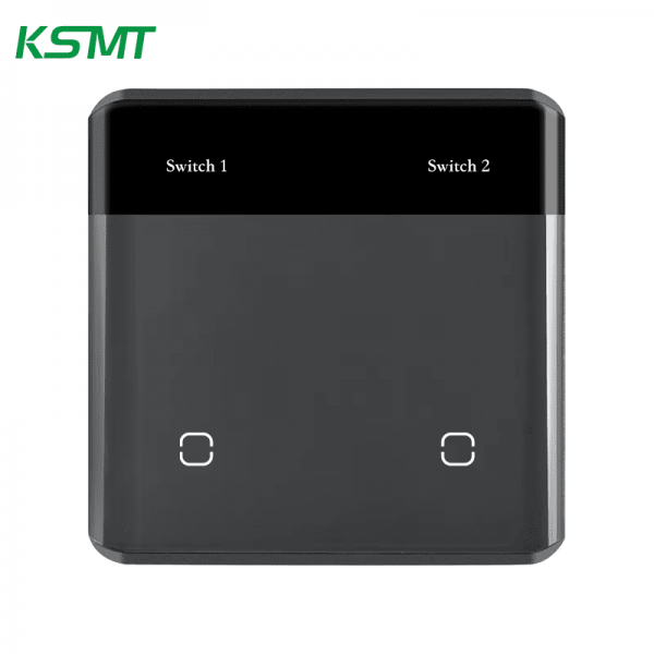 2gang curved glass with LED display switch