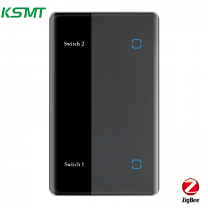 2gang US curved glass with LED display switch