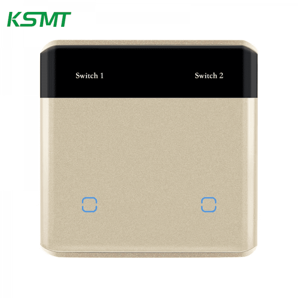 2gang curved glass with LED display switch