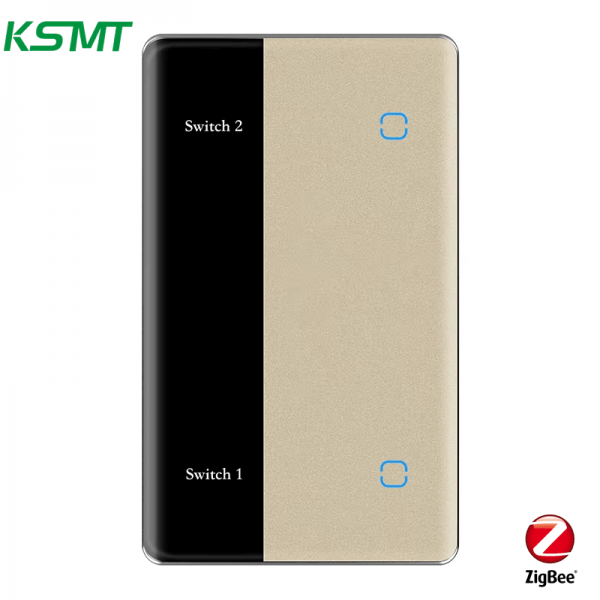 2gang US curved glass with LED display switch