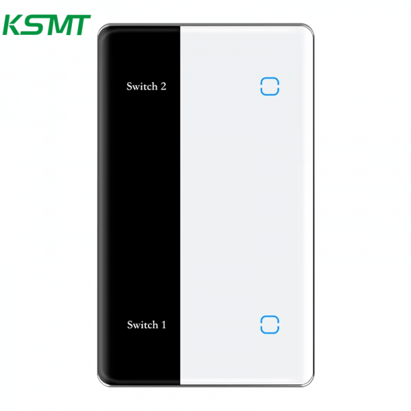 2gang US curved glass with LED display switch