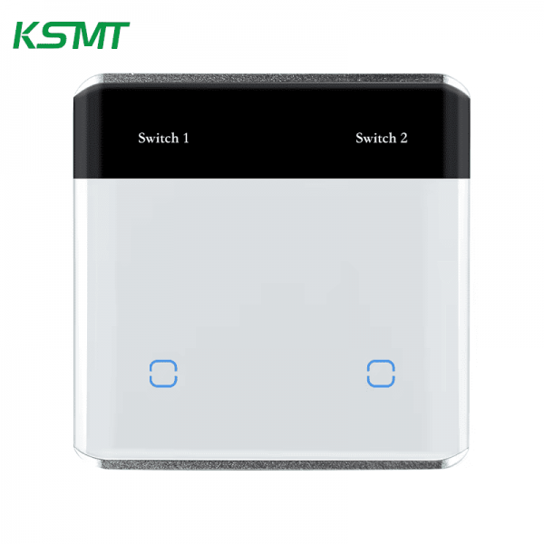 2gang curved glass with LED display switch