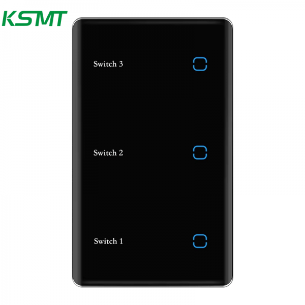 3gang US curved glass with LED display switch