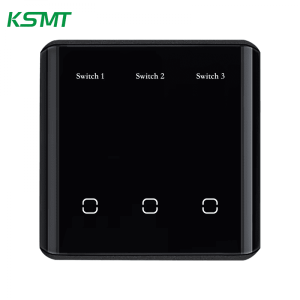 3gang curved glass with LED display switch