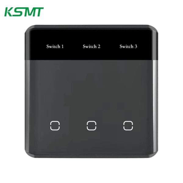 3gang curved glass with LED display switch