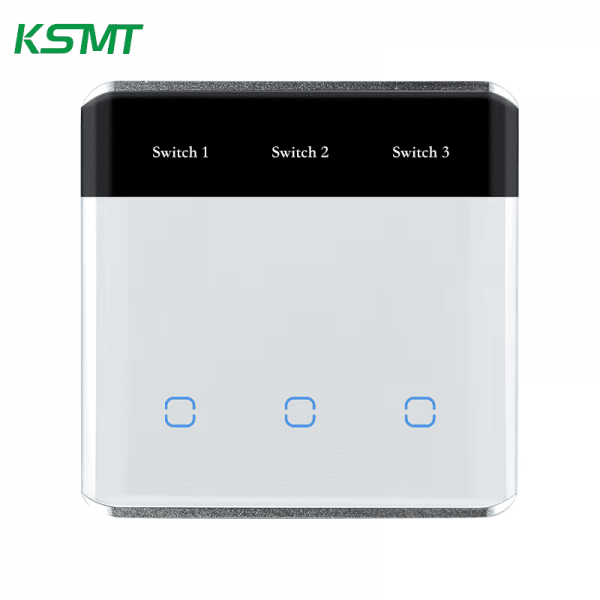 3gang curved glass with LED display switch