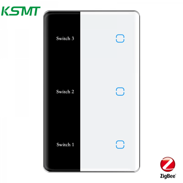 3gang US curved glass with LED display switch