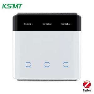 zigbee 3gang curved glass with LED display switch