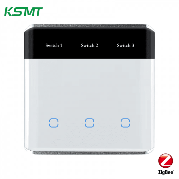 zigbee 3gang curved glass with LED display switch