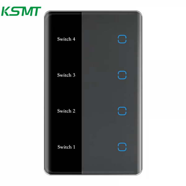 4gang US curved glass with LED display switch