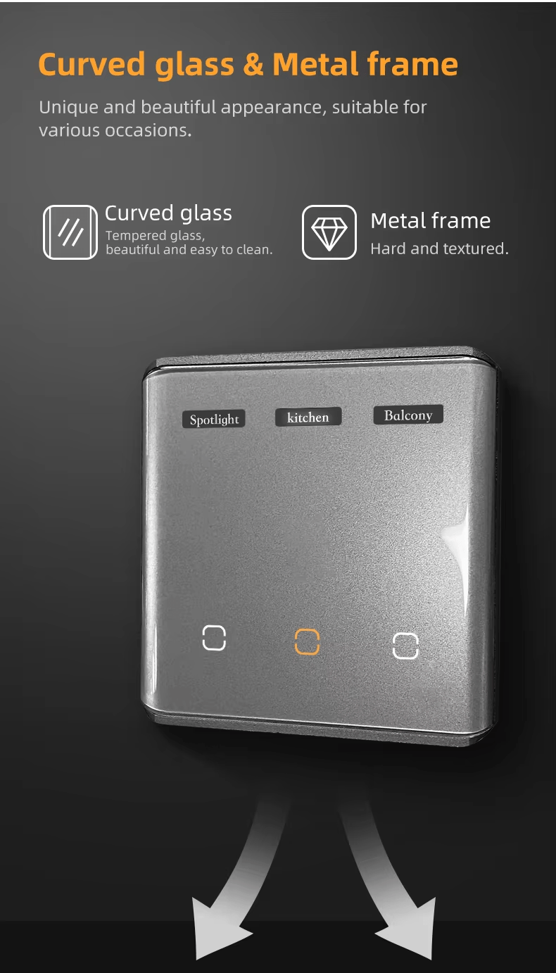 curved glass with led display screen switch