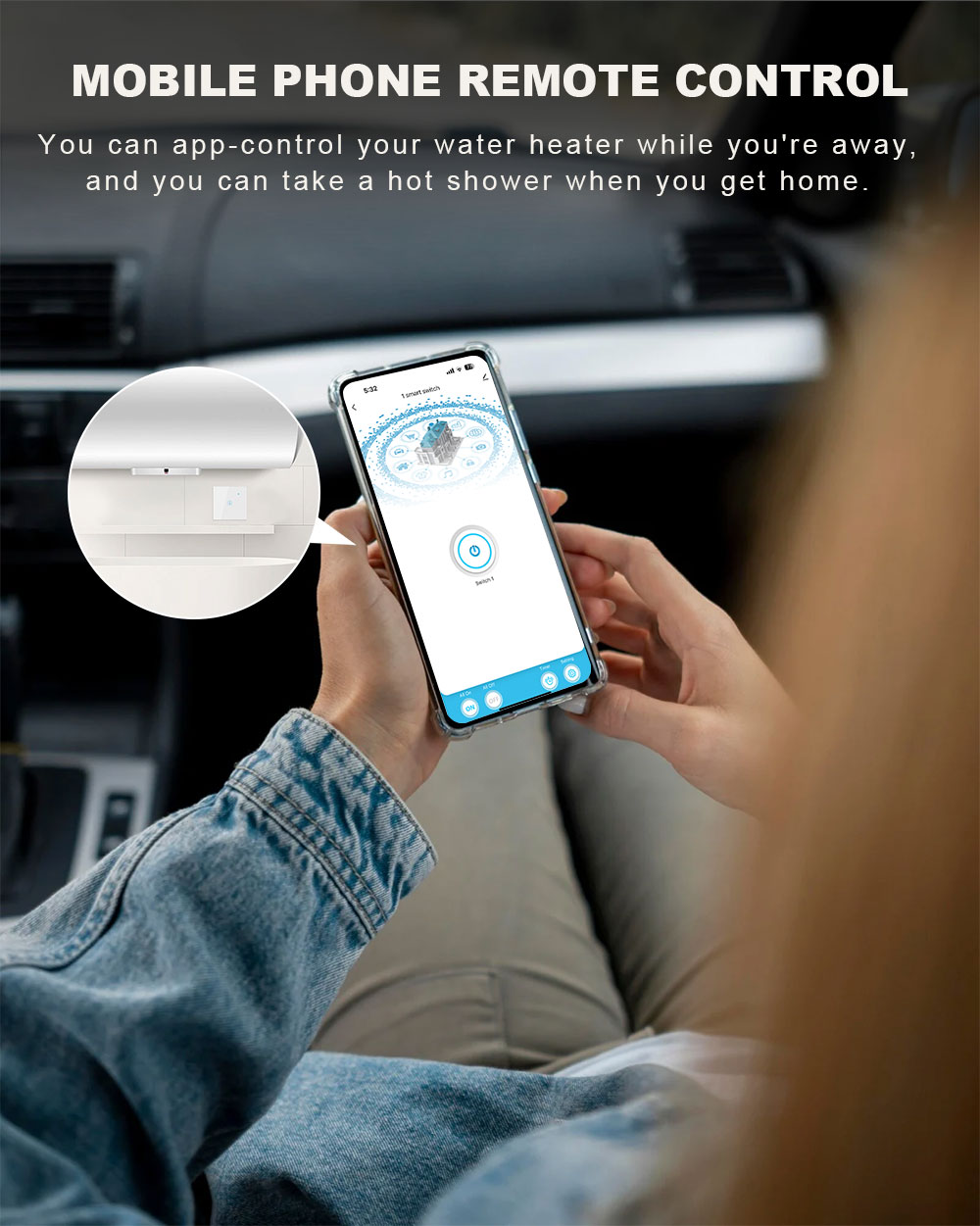 5000W water heater switch with power metering